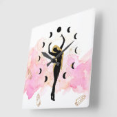 *~*光線の結晶宇宙金ゴールド黒女神 スクエア壁時計 (傾斜)