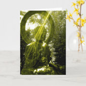 光線を持つ仏 カード (黄色い花)