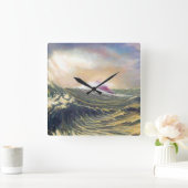 光線 スクエア壁時計 (ホーム)