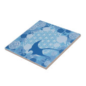 光線，生命の花，青，曼荼羅，禅，チャクラ，パテ タイル (側面)