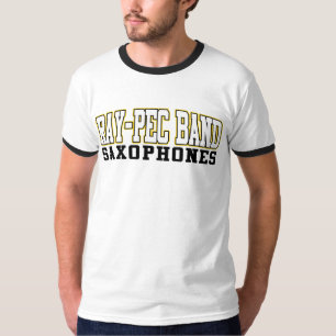 光線Pecバンドサクソフォーンのワイシャツ Tシャツ