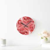 光赤と白路 ラウンド壁時計 (ホーム)