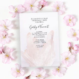 光赤面ピンククリスタル婚約パーティ 招待状