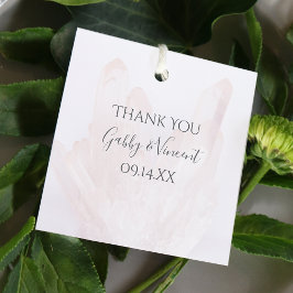 光赤面ピンククリスタル結婚ズありがとう フェイバータグ