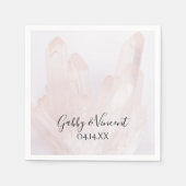 光赤面ピンク結婚結晶 スタンダードカクテルナプキン (正面)