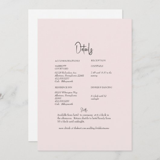 光赤面フローラバック結婚ズ詳細 招待状 (正面/裏面)