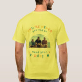 光輝くお父さん メンズ ベーシック Tシャツ (裏面)