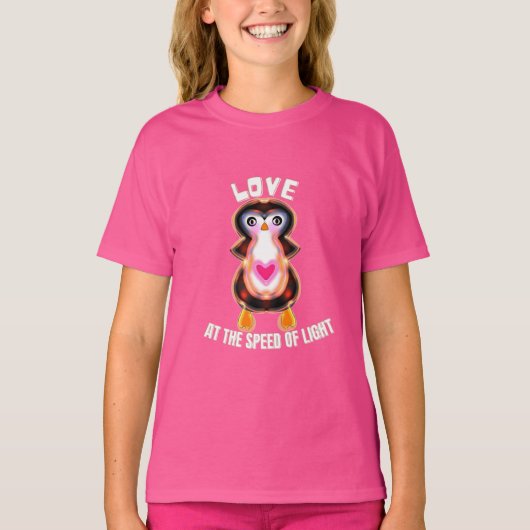 光速の愛 ペンギンのギフト Tシャツ (正面)