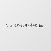 光速"c=299792458 m/s"数学/科学 ウィンドウサイン (シート)