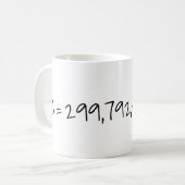 光速"c=299792458 m/s"数学/科学 コーヒーマグカップ (正面左)