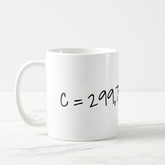 光速"c=299792458 m/s"数学/科学 コーヒーマグカップ (左)