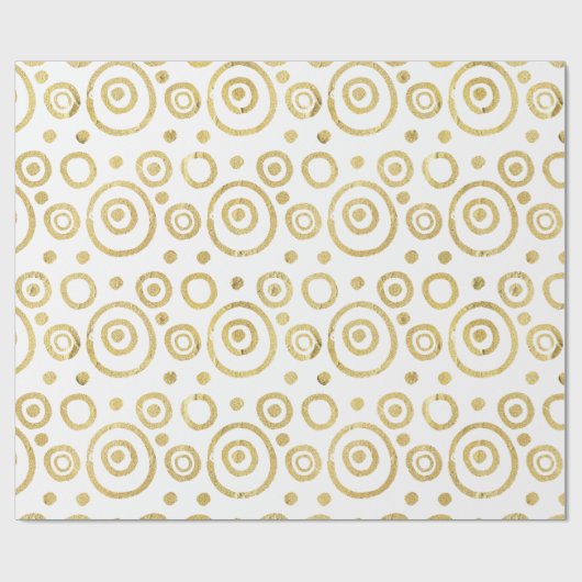 光金ゴールドと白モダン抽象芸術円 ラッピングペーパー (フラット)