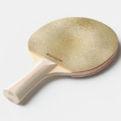 光金ゴールドの虹色の輝くガラスのテクスチャ 卓球ラケット (正面アングル)