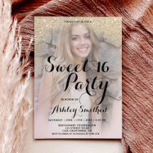 光金ゴールドエレガントグリッター写真予算Sweet 16