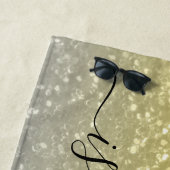 光金ゴールドグラデーション灰色フェイクのキラキラ名前をカスタムする ビーチタオル (インサイチュ)