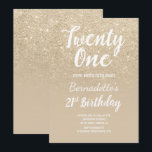 光金ゴールドグリッターグラデーションパール21st誕生日 招待状<br><div class="desc">赤面ピンク21st誕生日の光金ゴールドフェイクグリッターグラデーション21st誕生日モダン21stオリジナルと光金ゴールドの招待と手を持つモダン21st誕生日タイポグラフィと光とシンプルは、完全にカスタマイズ可能なパールベージュ色の背景に手ブラシ。何もしか文字を変えカスタマイズても私を躊躇連絡しない！</div>