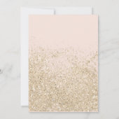 光金ゴールドグリッタータイポグラフィ赤面ピンクスウィート16 招待状 (裏面)