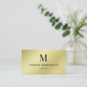 光金ゴールドフェイク金属QRコードモノグラム 名刺 (スタンド正面)