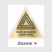 光金ゴールドホイルフェイクブラック三角形ロゴ シール (シート)