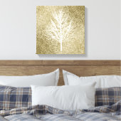 光金ゴールド輝くきらめくグリッター キャンバスプリント (インサイチュ (寝室))