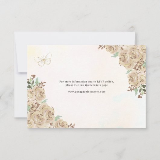 光金ゴールド銅フローラプリンセスキンセアニラ 出欠カード (裏面)