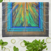 光3教会のステンドグラス窓 キッチンタオル (折り畳み)