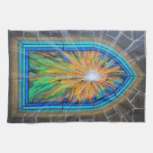 光3教会のステンドグラス窓 キッチンタオル (横)