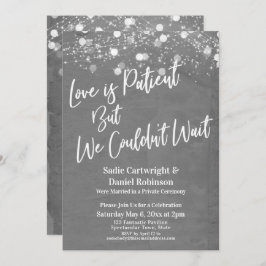 光 テクスチャード ラブ イズ ペイシャント グレー レセプション 招待状