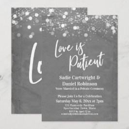 光 テクスチャード ラブ イズ ペイシャント グレー レセプション 招待状