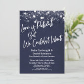 光 テクスチャード ラブ イズ ペイシャント ネイビー レセプション 招待状 (スタンド正面)