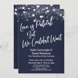 光 テクスチャード ラブ イズ ペイシャント ネイビー レセプション 招待状