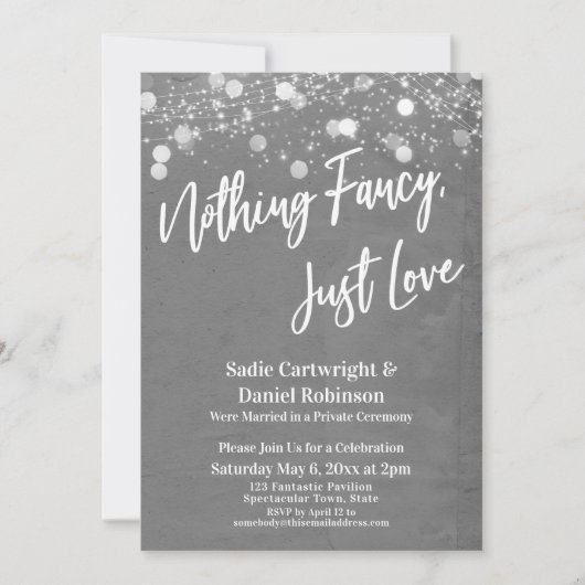 光 テクスチャ 何も特別なものはない ただ愛 グレー 招待状 (正面)