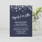 光 テクスチャ 笑顔 永遠の幸せ ネイビー 招待状 (スタンド正面)