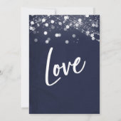 光 テクスチャ 笑顔 永遠の幸せ ネイビー 招待状 (裏面)