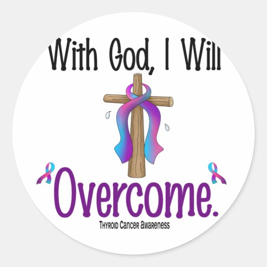 克服する神との甲状腺がん ラウンドシール (正面)