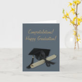 免状および卒業の帽子(乳鉢板) カード (黄色い花)