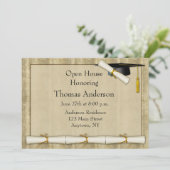 免状のボーダー卒業の招待状 招待状 (スタンド正面)