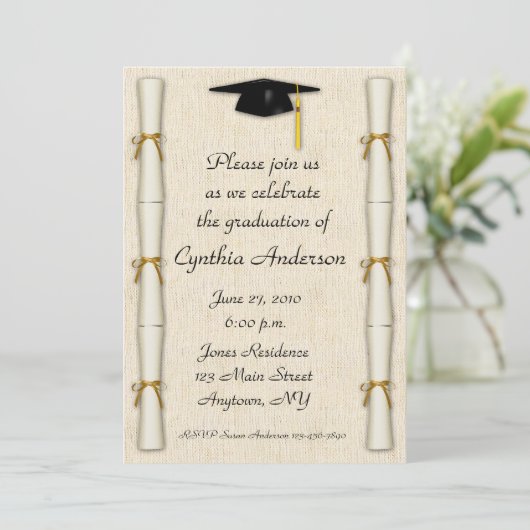 免状のボーダー卒業の招待状 招待状 (スタンド正面)