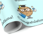 免状を持つ頭が切れるなチョコチップクッキーの卒業生 ラッピングペーパー (ロールコーナー)