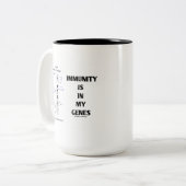 免疫は私の遺伝子にある(免疫学6番染色体) ツートーンマグカップ (正面左)