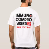 免疫不全の危険性が高いT-Shiに戻ってください Tシャツ (裏面)