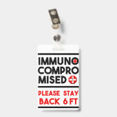 免疫不全の方へ　距離を保ってください　認識バッジ バッジ (裏面 （クリップ付）)