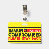 免疫不全の高リスク　距離を保って　認識 バッジ (裏面 （クリップ付）)