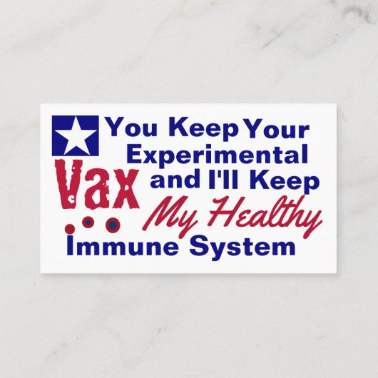 免疫健康社会主義 名刺 (裏面)