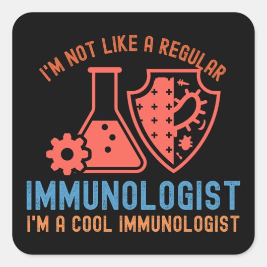 免疫学ことわざおもしろい, Immunology9 スクエアシール (正面)