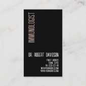 免疫学者アレルギー医モダン医はっきりした 名刺 (裏面)