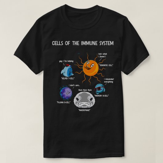 免疫系科学ファン生物学の細胞 Tシャツ (デザイン正面)