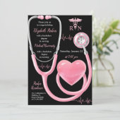 免許職業を有する看護卒業パーティー 招待状 (スタンド正面)