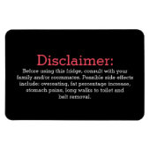 免責事項おもしろい冷蔵庫の署名の黒編集 マグネット (横)