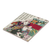 兎の歌舞伎役者、ウサギ、Yoshifuji、Ukiyo-eの芳藤俳優 タイル (側面)